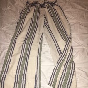 Elastic waist linen pant